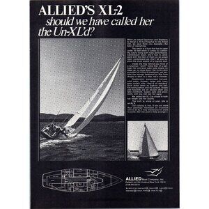 1971 Allied Boat Co XL-2 Sailing Yacht Vintage Print Ad Catskill NY 70s Wall Art